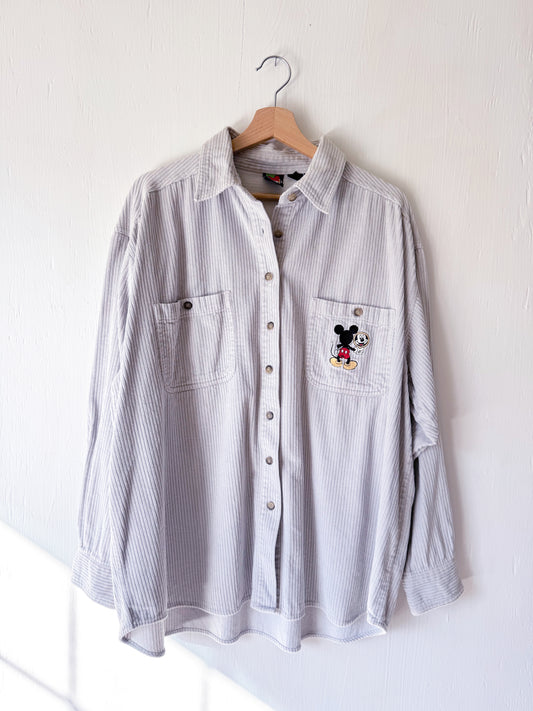 VINTAGE 90’s Corduroy Mickey Mirror Button Down - 2X