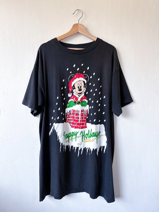 VINTAGE 90’s Santa Mickey Tee - 2X