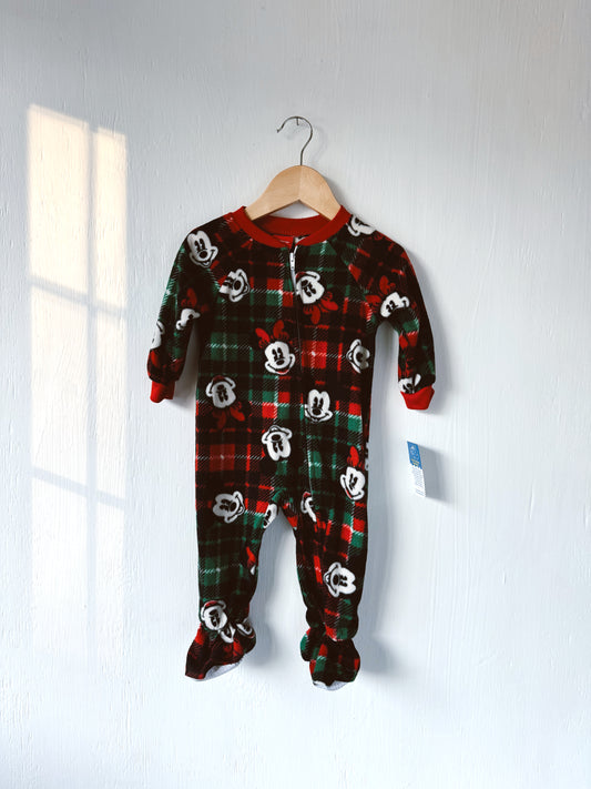 NEW Plaid Mickey Minnie Onesie - 12M