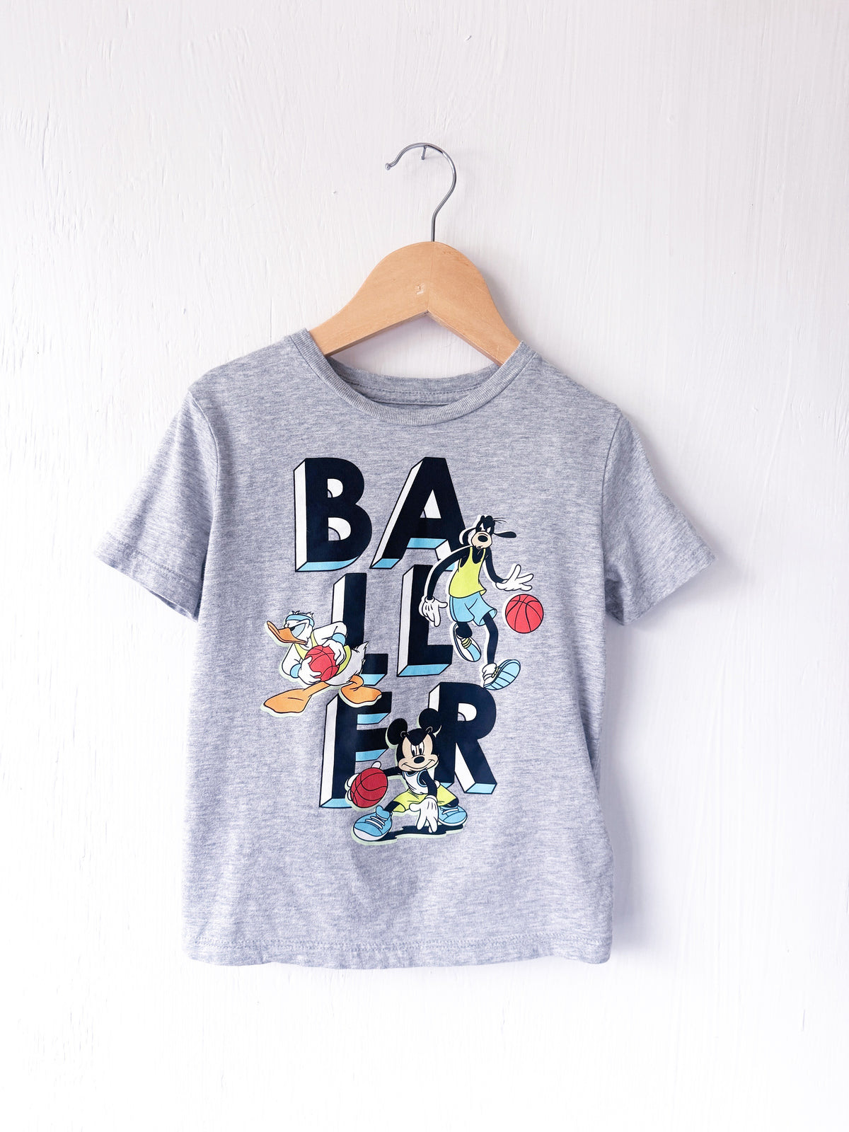 Mickey Donald Goofy Basketball Tee - 4T