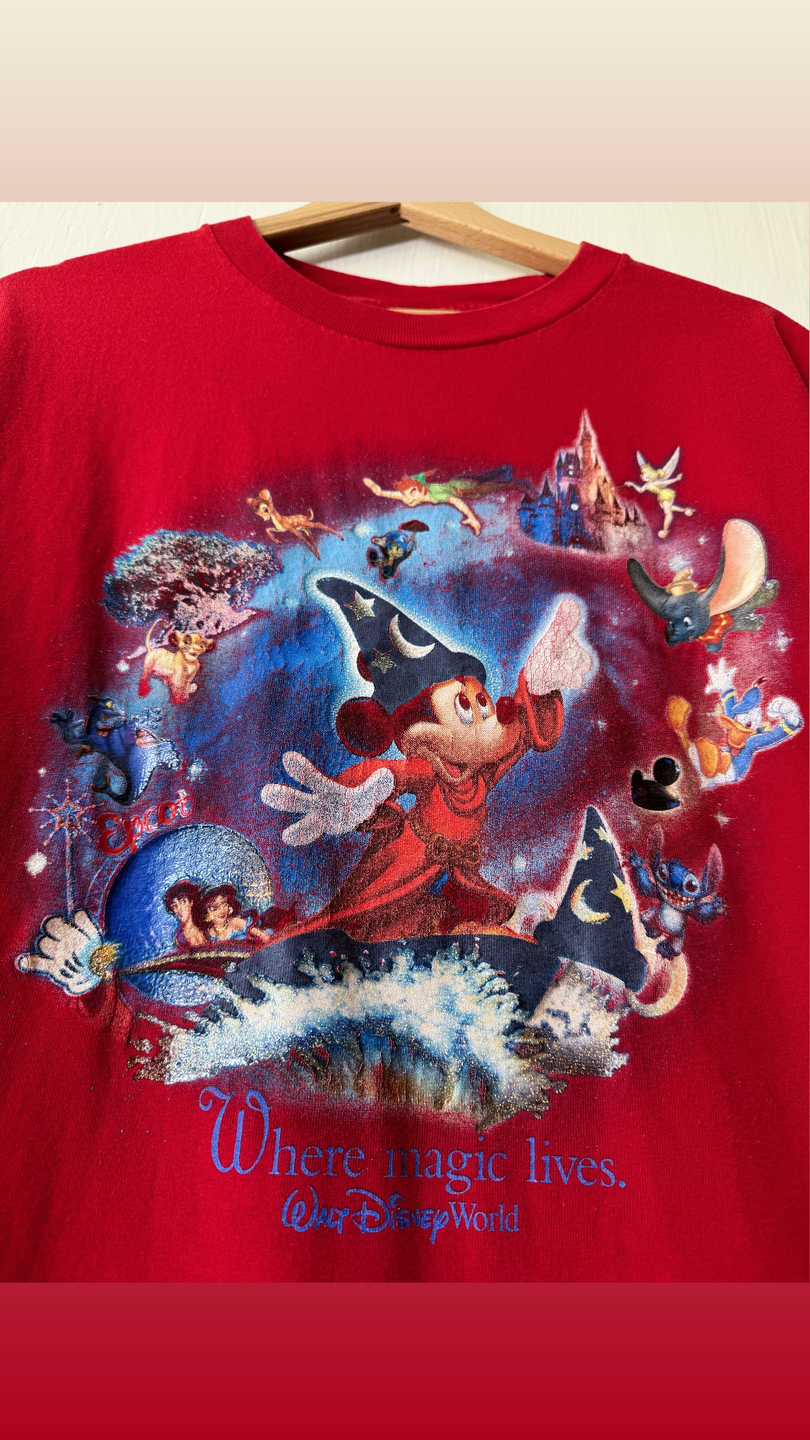 VINTAGE 00’s Sorcerer Mickey + Characters Tee - L