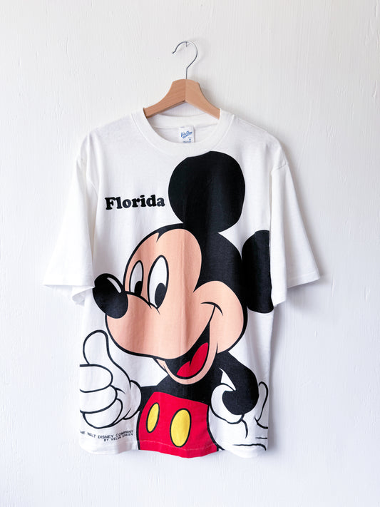 VINTAGE 90’s Big Face Single Stitch Mickey Tee - M