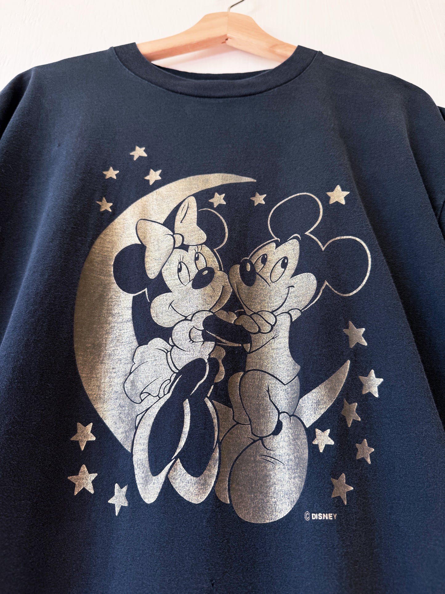 VINTAGE 90’s Mickey + Minnie Moon + Stars Tee - XL