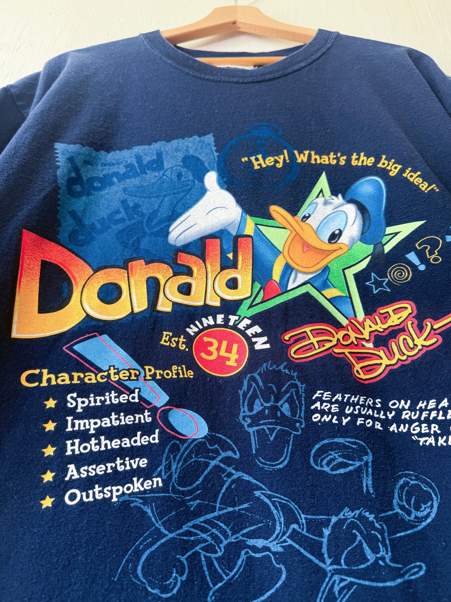 VINTAGE 00’s Donald Sketch Tee - XL