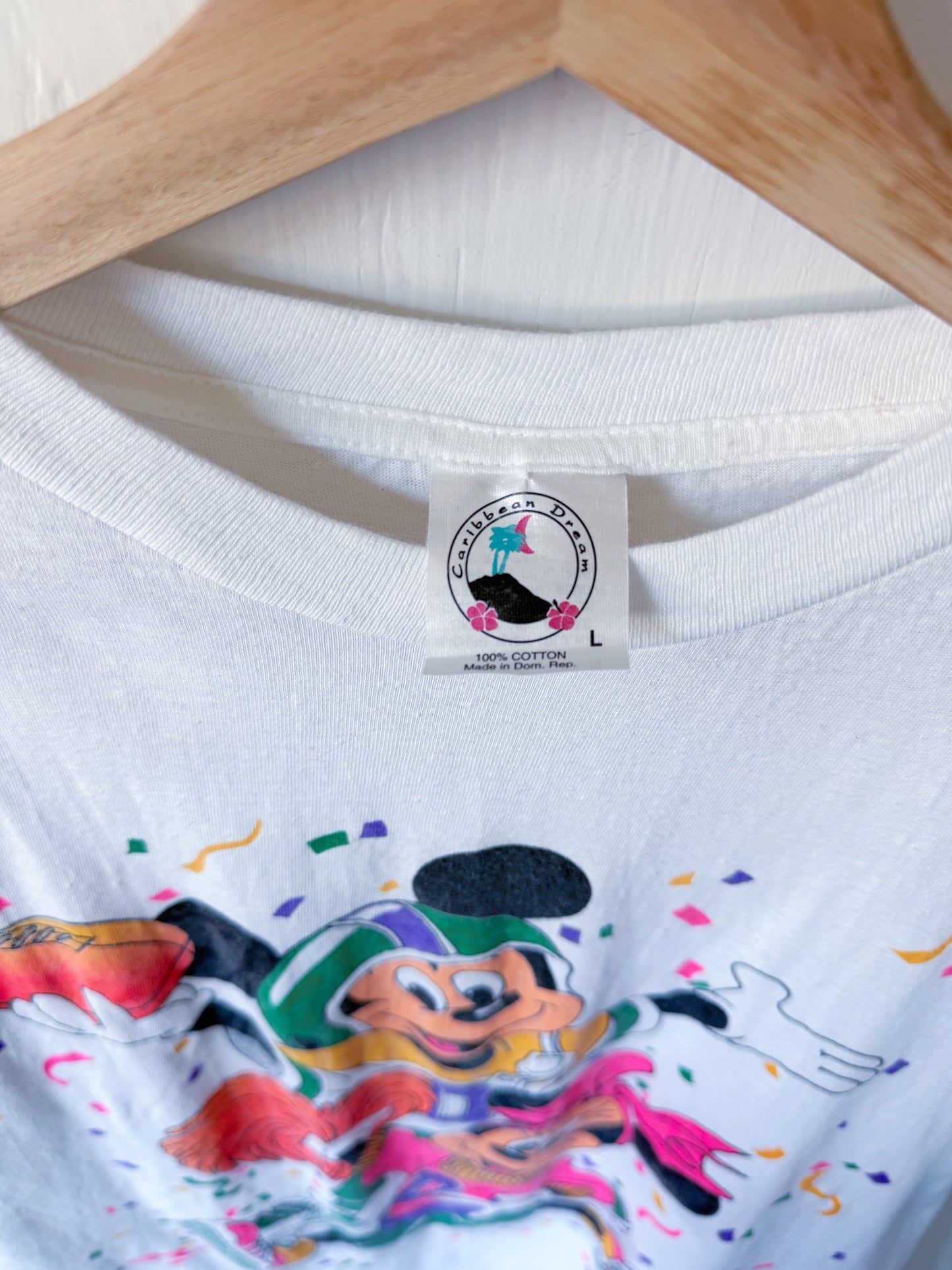 VINTAGE 80’s Mickey Minnie Football Cheerleader Tee - L