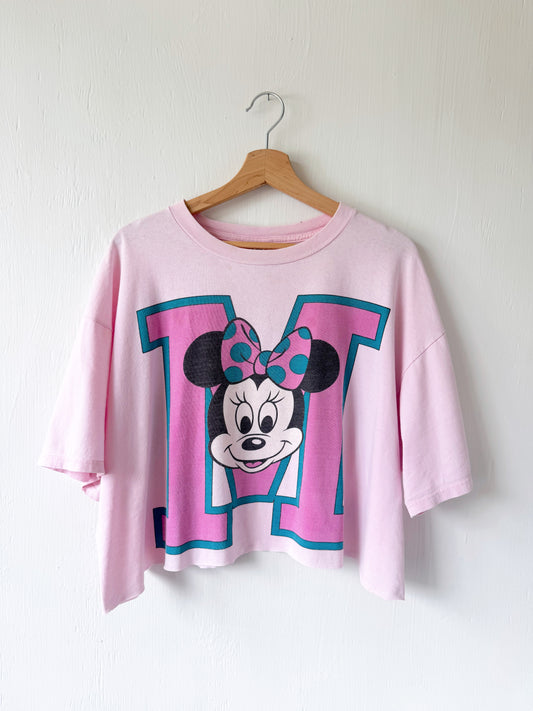 VINTAGE 90’s Pink Minnie Cut Off Tee - XL