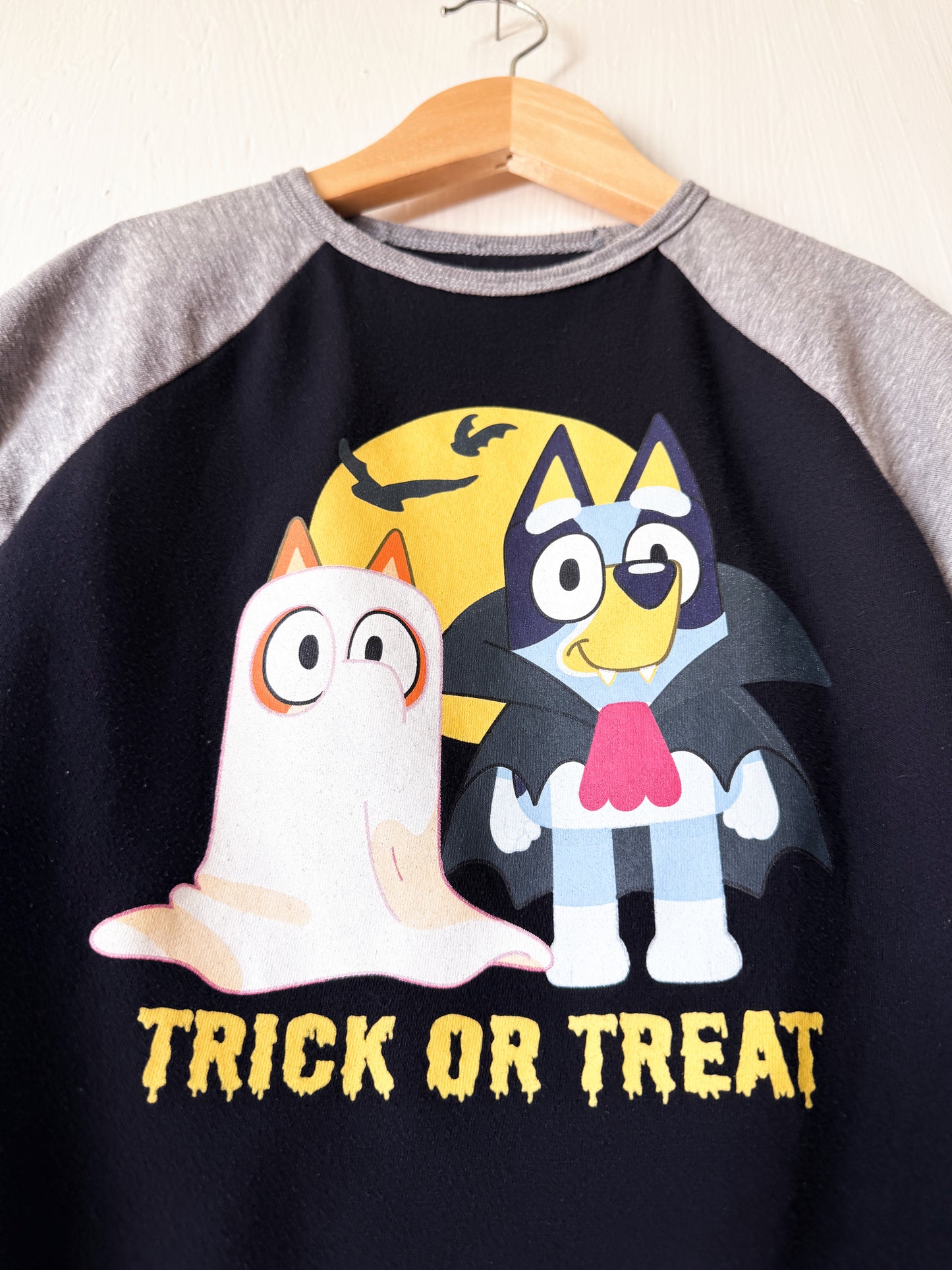 Bluey Trick Or Treat Raglan Tee - 5T