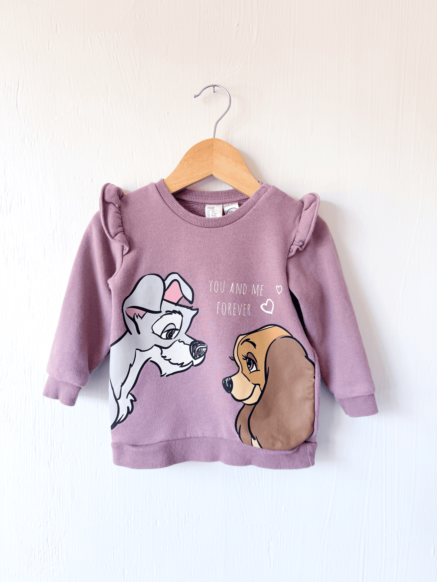 H&M Lady + The Tramp Flutter Sleeve Crewneck - 18M