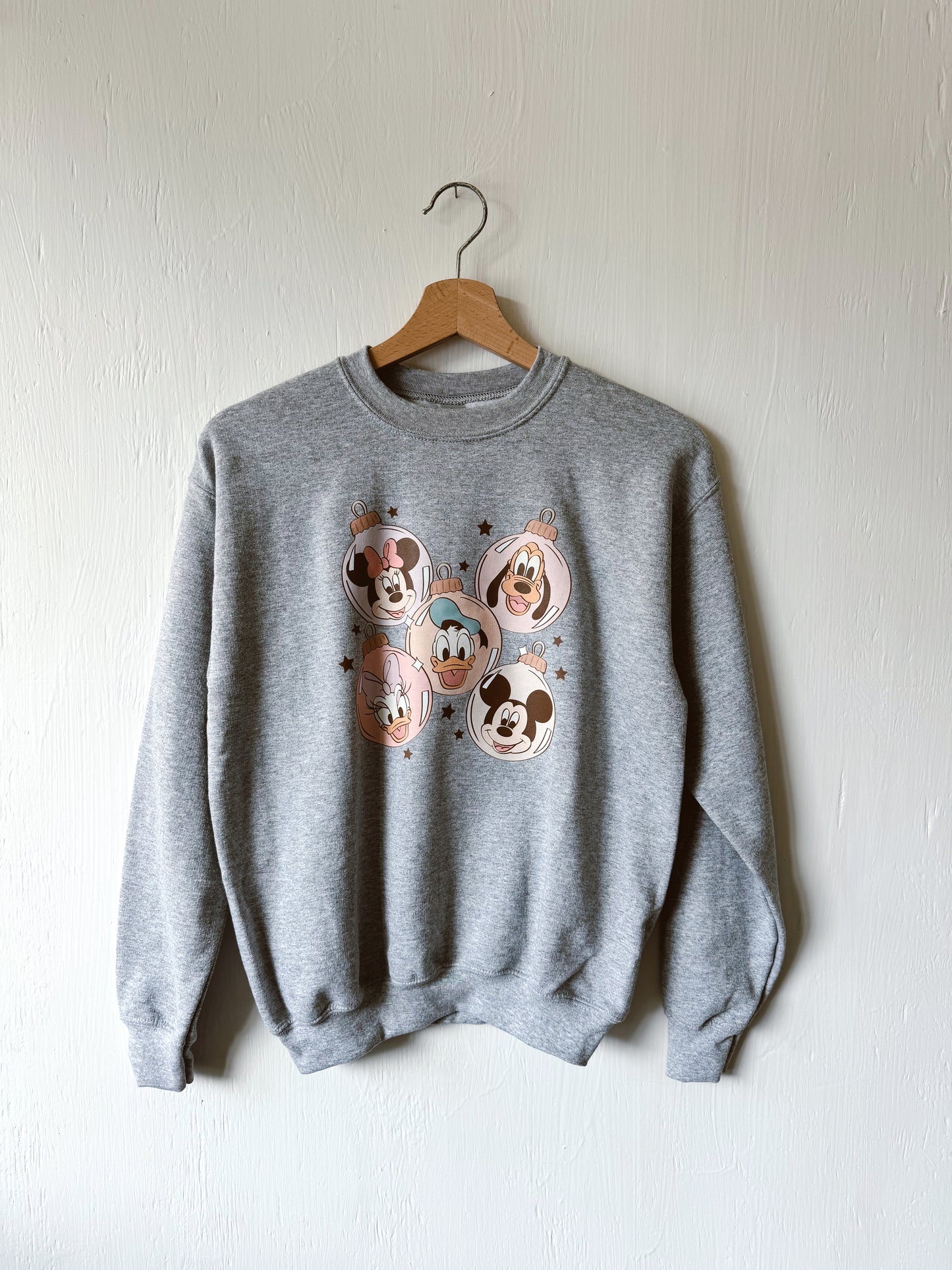 NEW Disney Character Ornaments Crewneck - YL