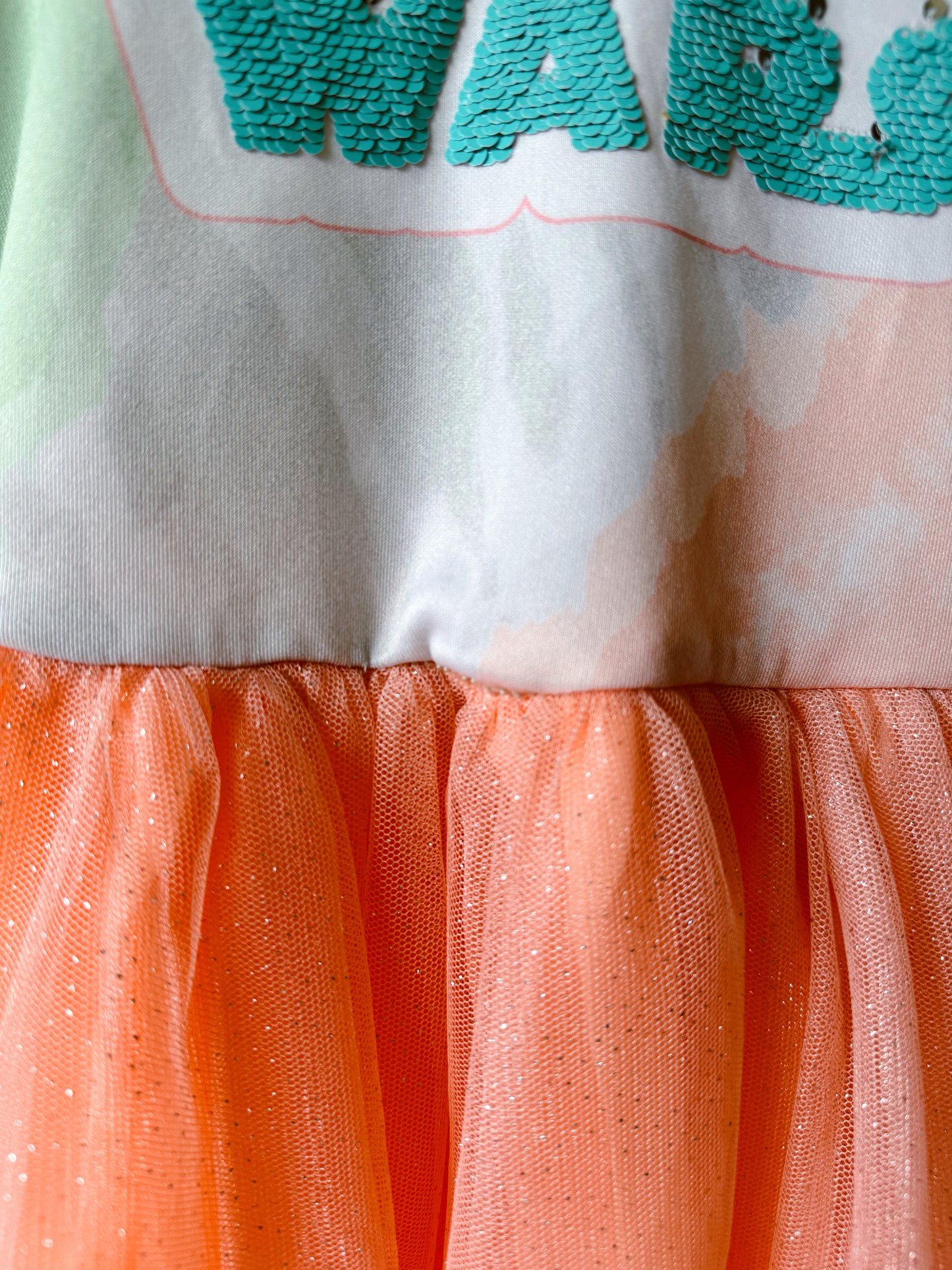 Baby Yoda Sequin Tulle Dress - 7/8