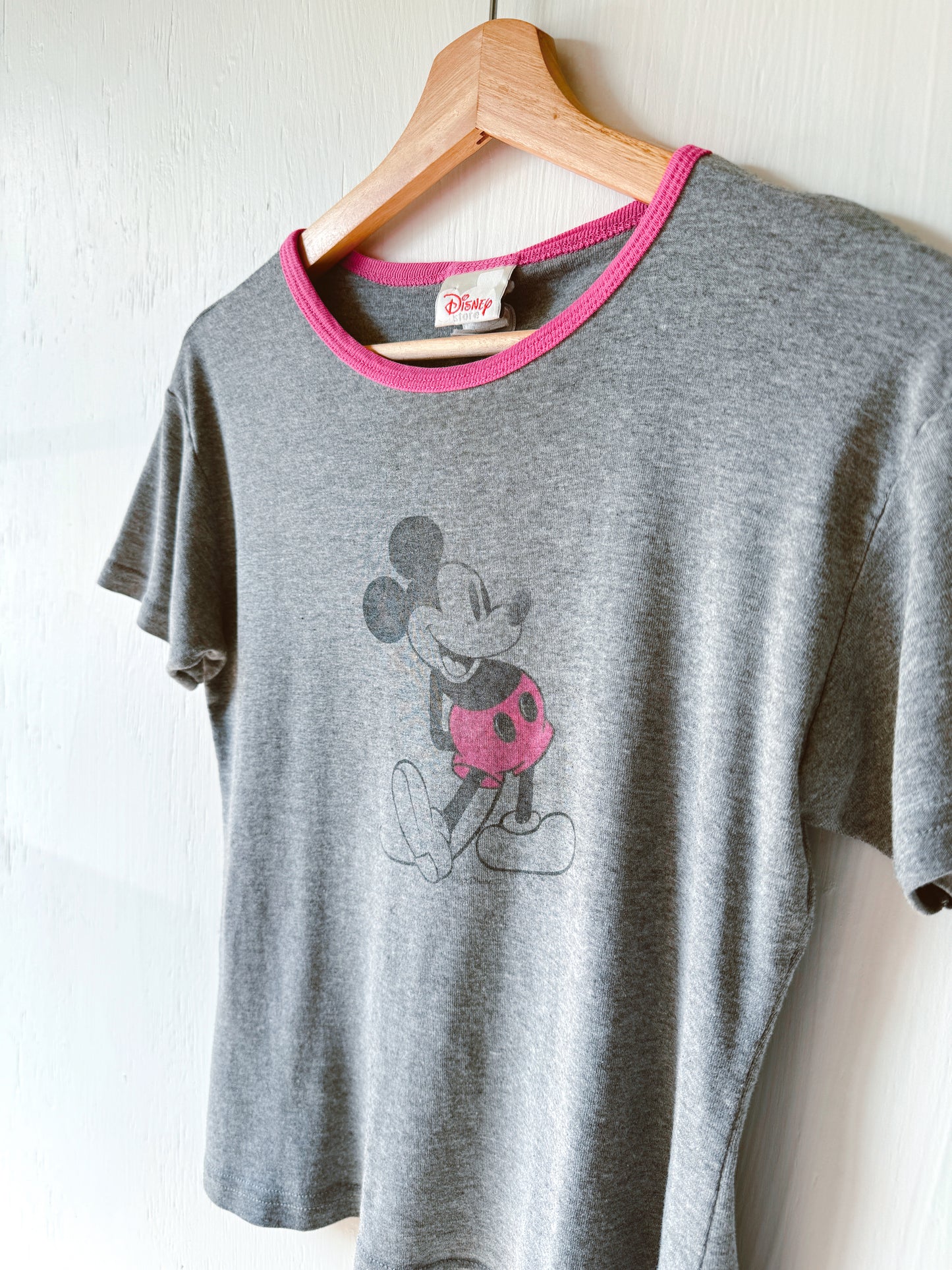 VINTAGE Pink Mickey Disney Store Baby Tee - S