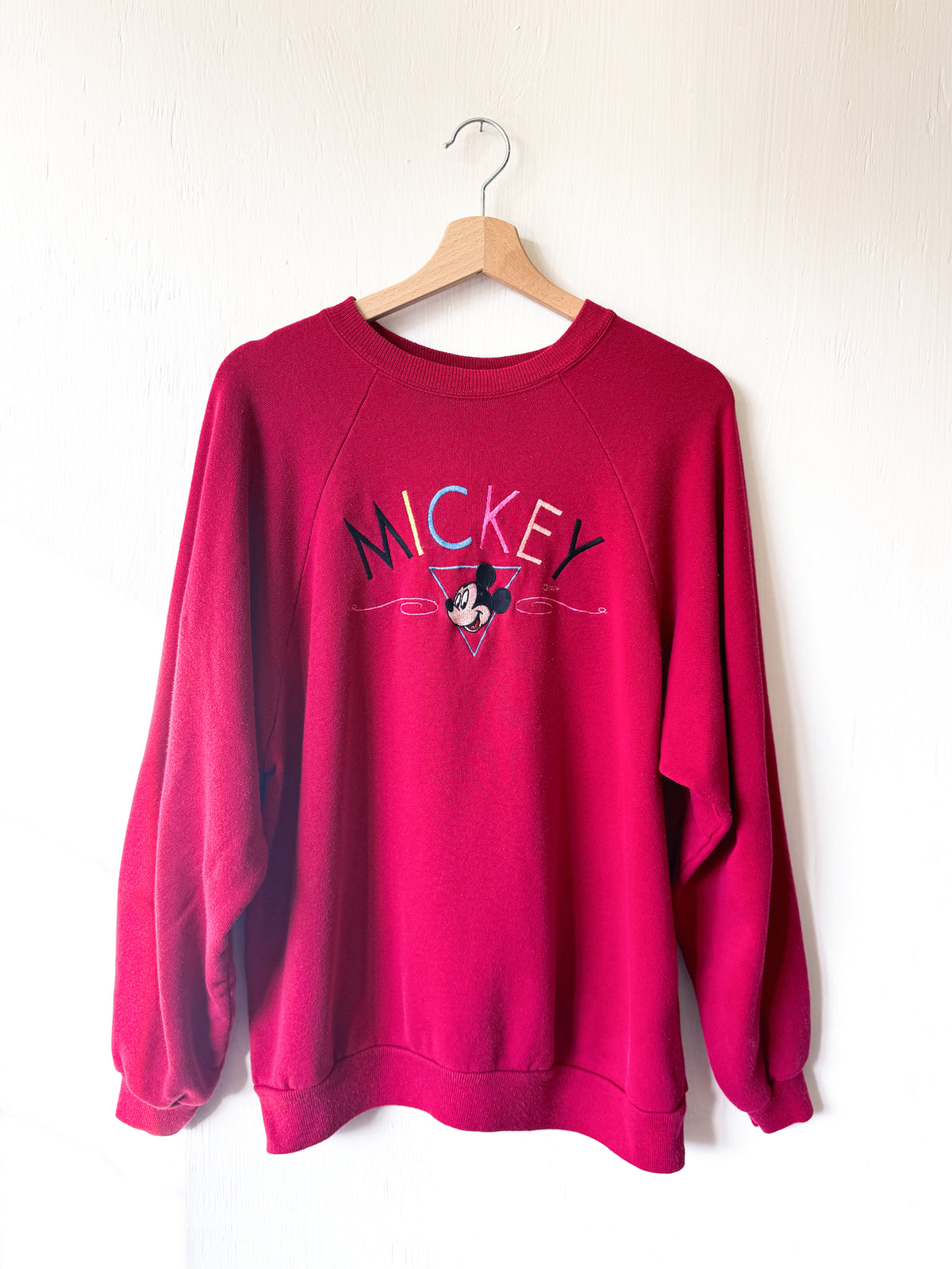 VINTAGE 90’s Mickey Embroidered Crewneck - XL