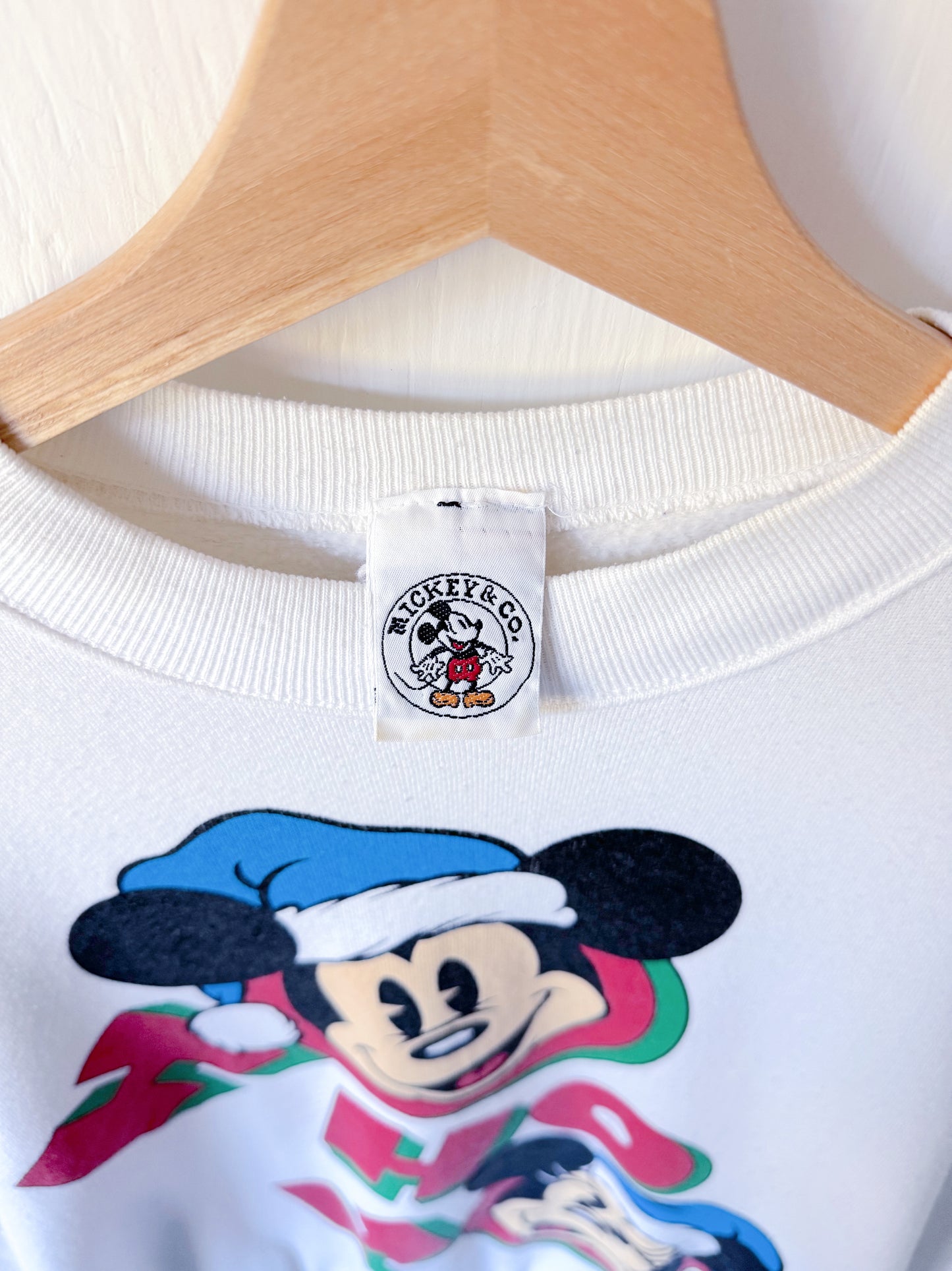 VINTAGE 90’s Mickey Minnie Ho Ho Ho Crewneck - L