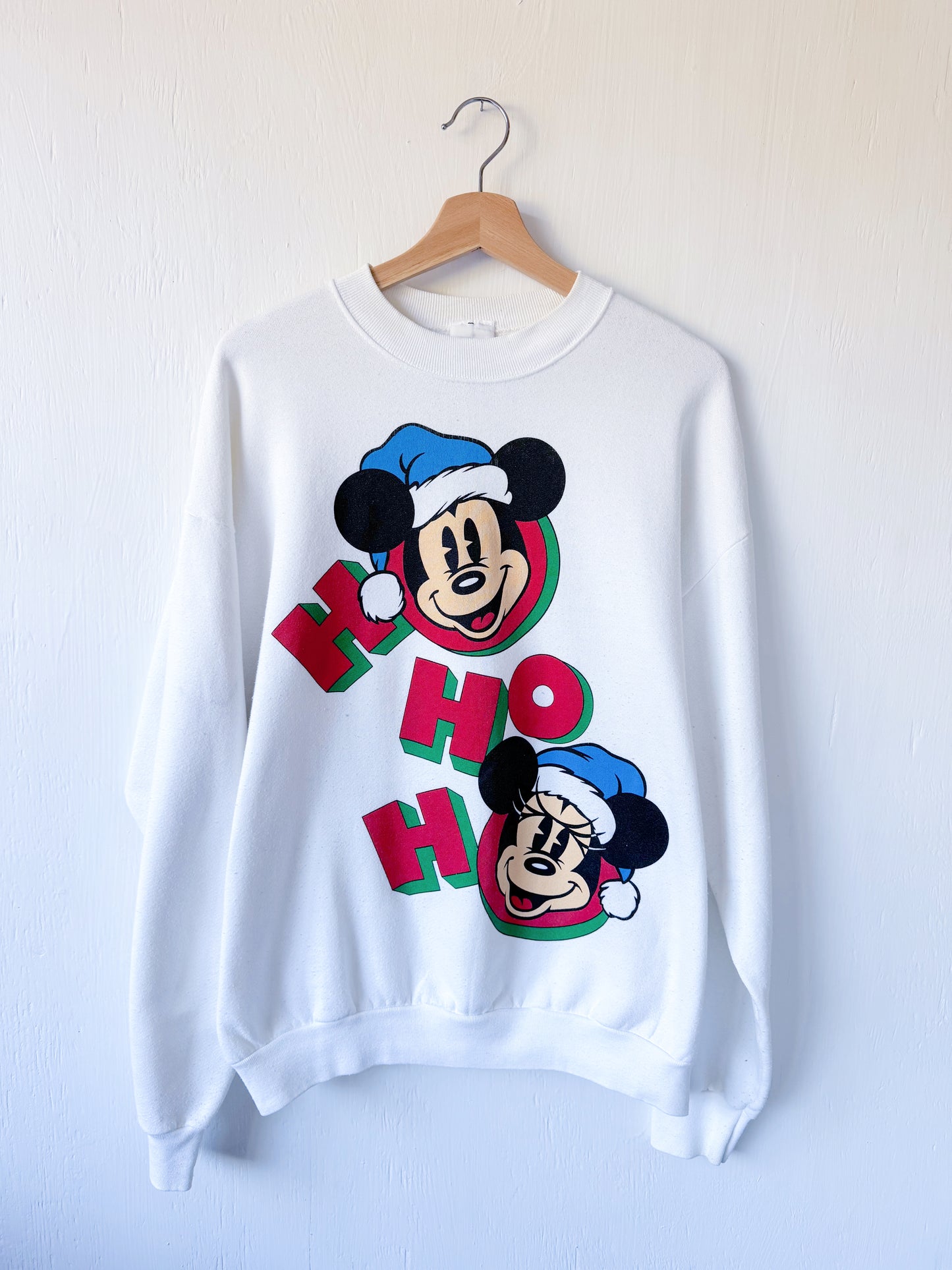 VINTAGE 90’s Mickey Minnie Ho Ho Ho Crewneck - L
