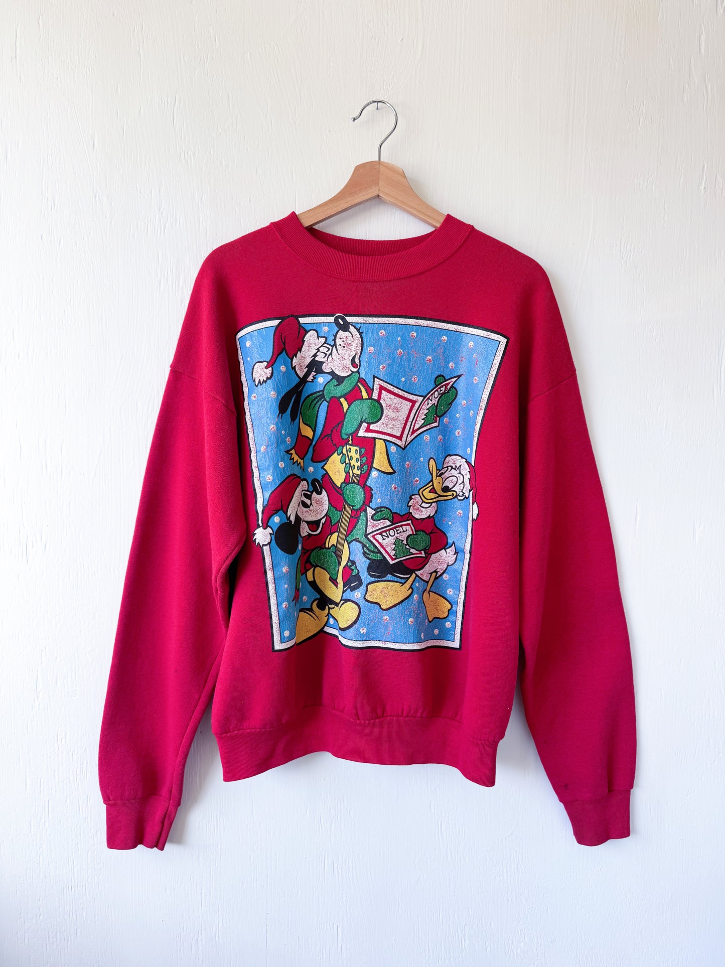 VINTAGE 90's Goofy Donald Mickey Carolers - L